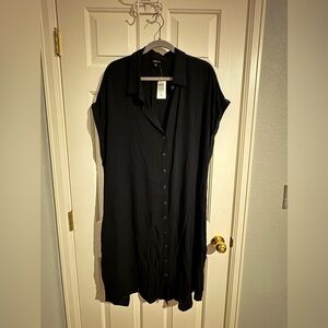Torrid Black Button-Down Tunic Top